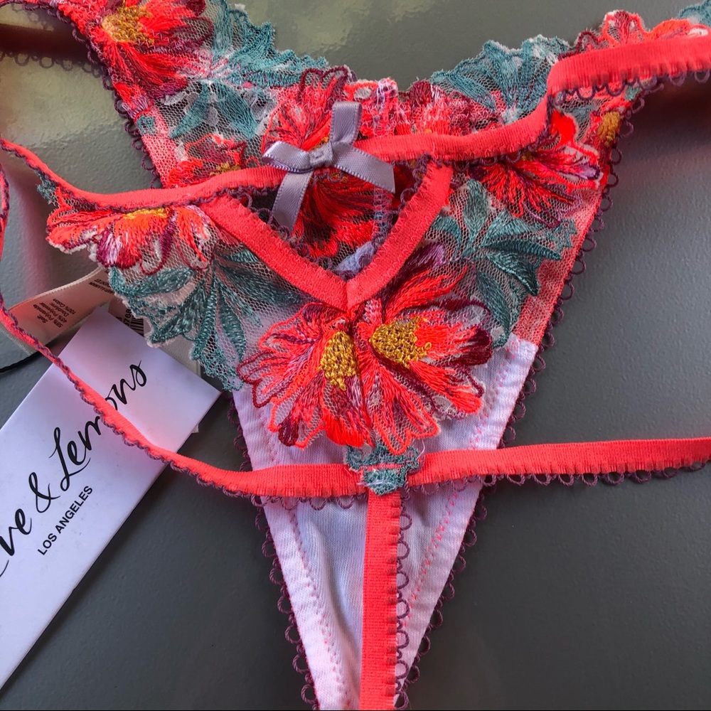 For Love & Lemons Neon Poppy Lace Thong 🧡 - Picture 4 of 7